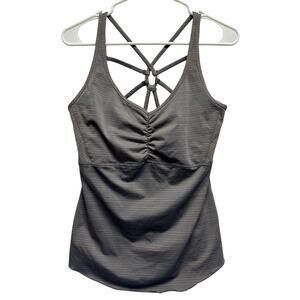 Prana Grey Strappy Ruched Tank Top